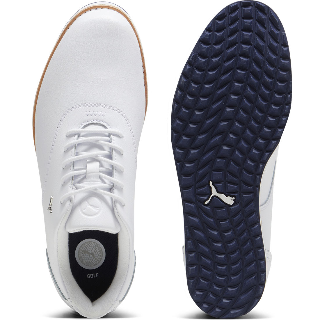 Puma Women's Avant Golf Shoes White/Deep Navy/Sand Dune