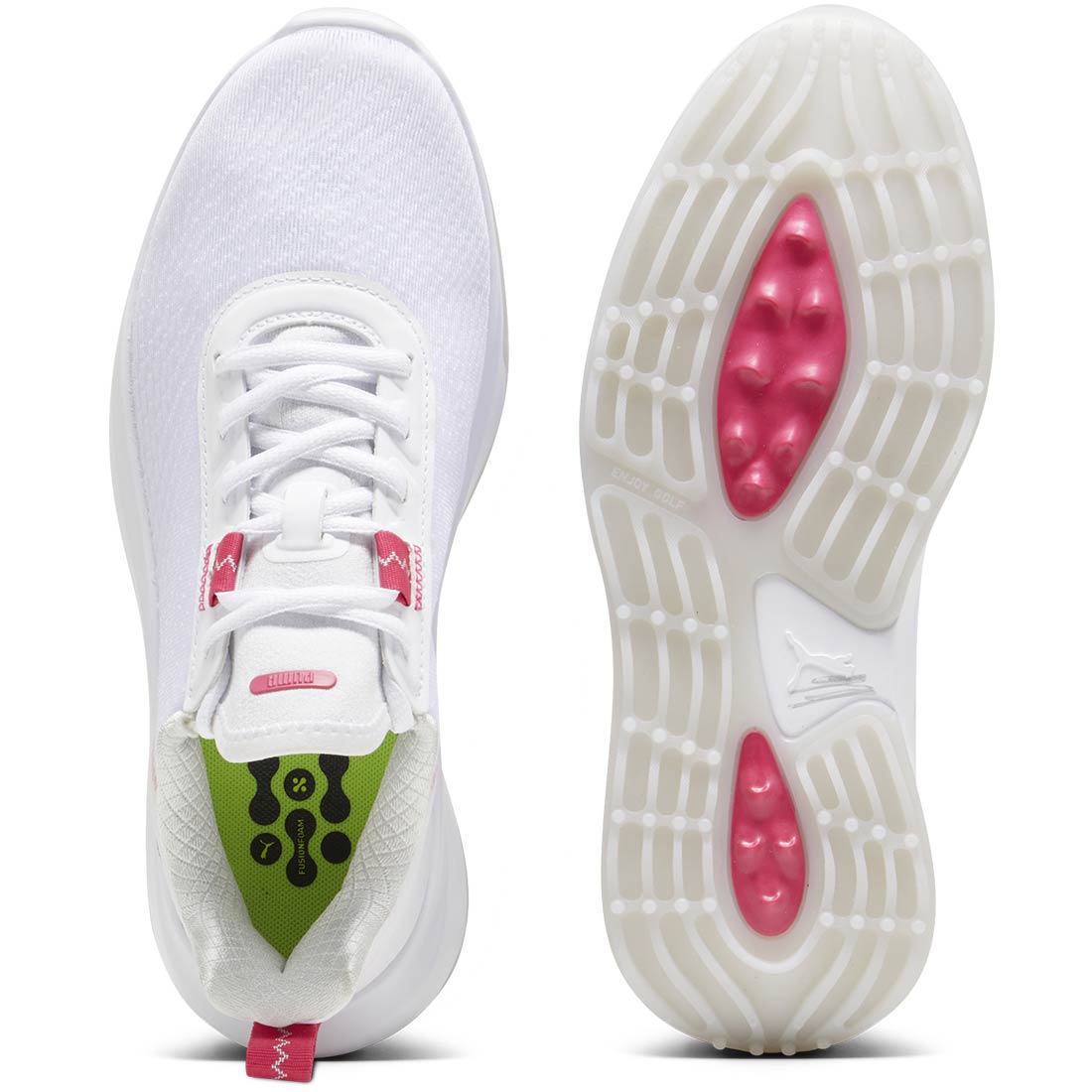 Puma Women's Fusion Crush Sport Golf Shoes White/Garnet Rose