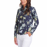 Puma Women's You-V Lily Floral Quarter Zip Golf Pullover