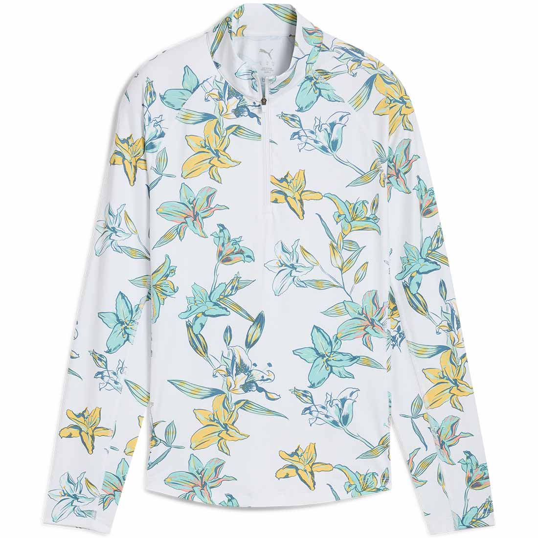 Puma Women's You-V Lily Floral Quarter Zip Golf Pullover