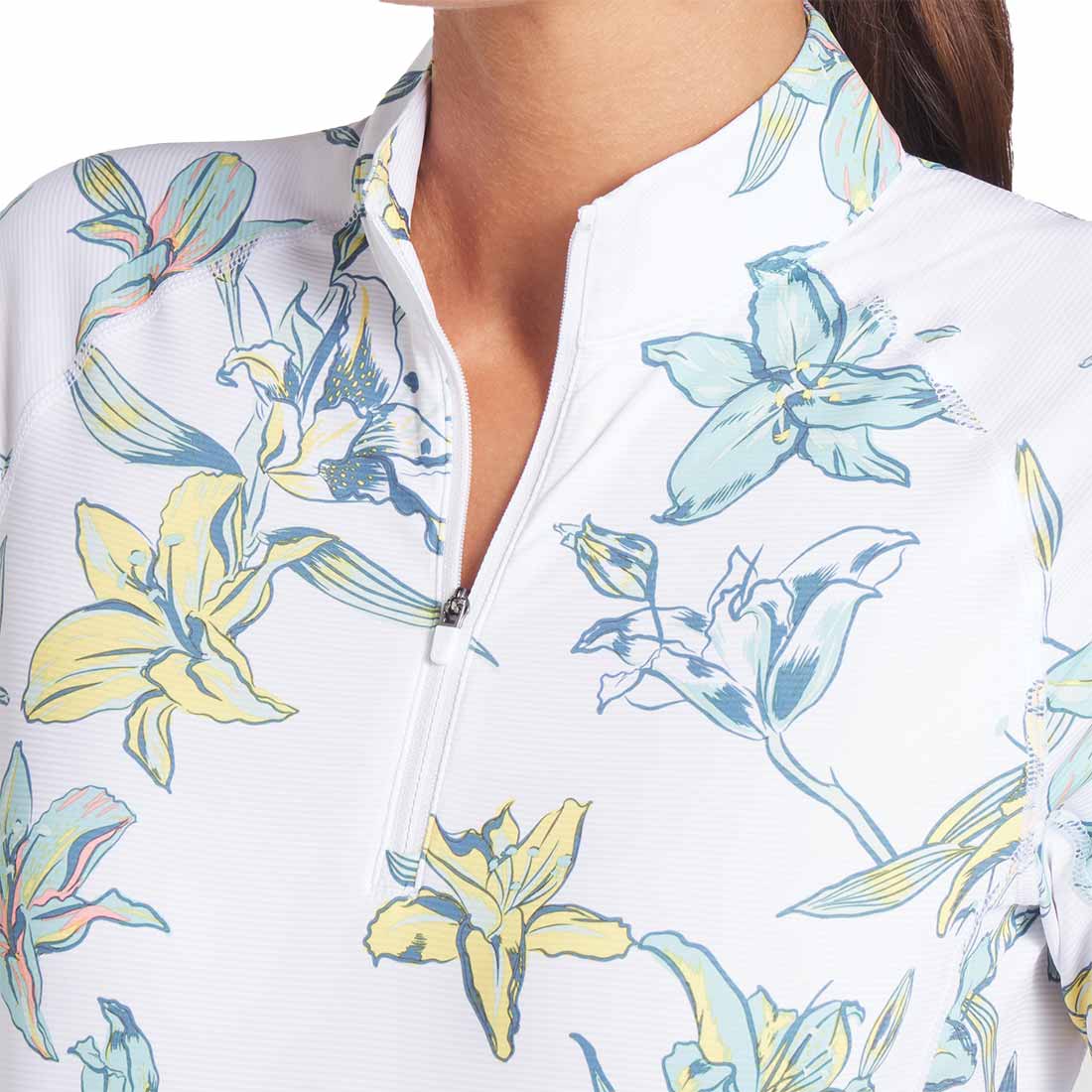 Puma Women's You-V Lily Floral Quarter Zip Golf Pullover