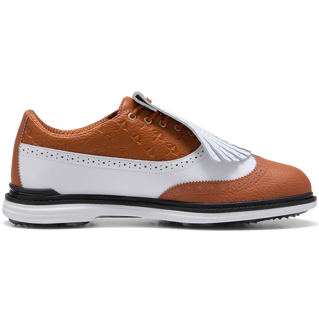 Puma x Arnold Palmer Royale Wingtip Golf Shoes White/Leather Brown/Black