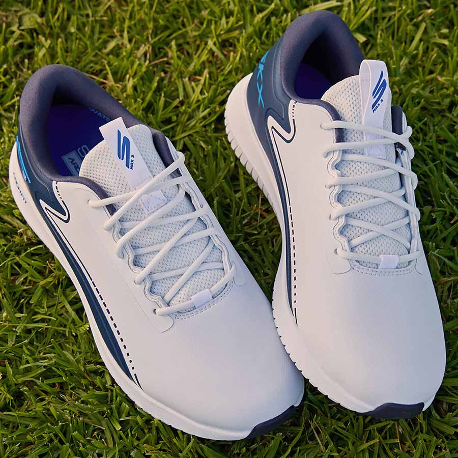 Skechers GO GOLF Max 3 Golf Shoes White/Navy – Golf Discount