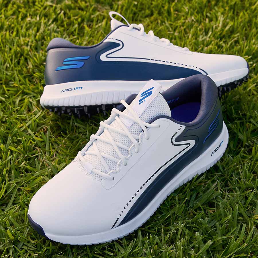 Skechers GO GOLF Max 3 Golf Shoes White/Navy – Golf Discount