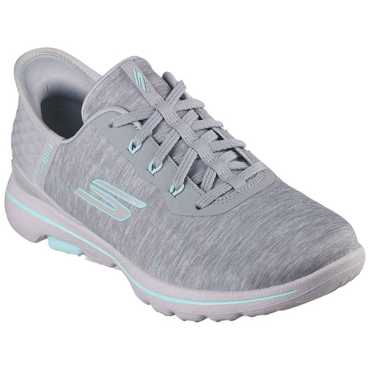 Skechers Women's GO GOLF Walk 5 Slip-ins Golf Shoes Grey/Aqua