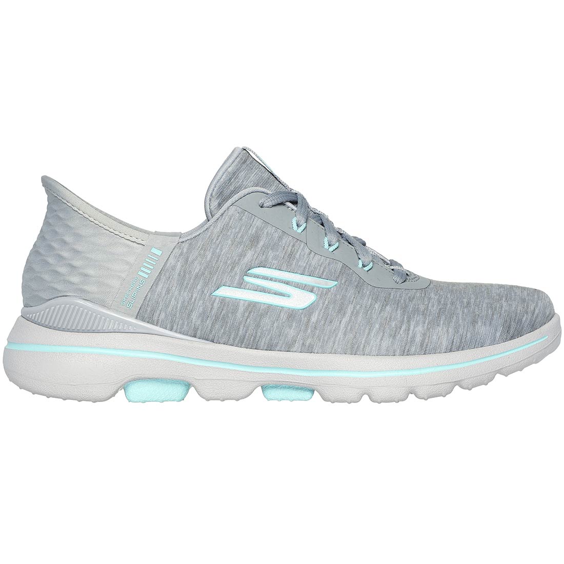 Skechers Women's GO GOLF Walk 5 Slip-ins Golf Shoes Grey/Aqua