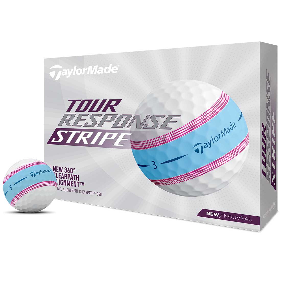TaylorMade 2022 Tour Response Stripe Blue/Pink Golf Balls
