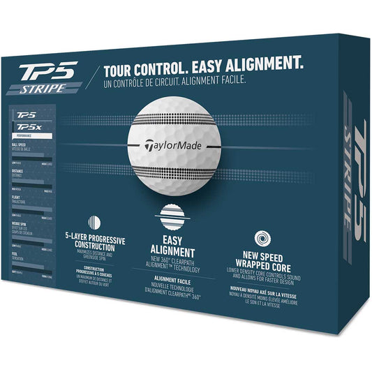 TaylorMade TP5 Stripe White Golf Balls