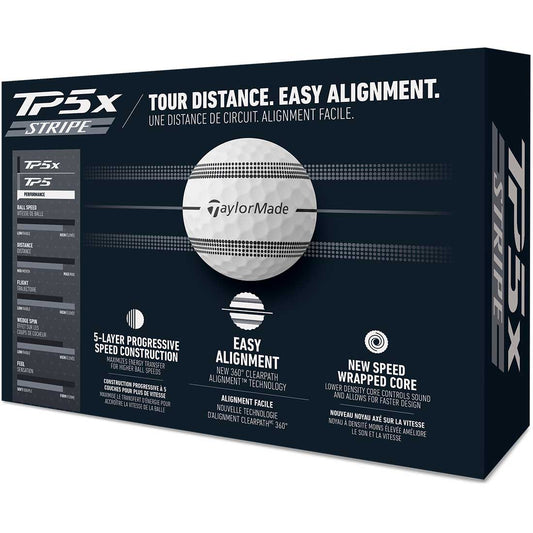 TaylorMade TP5x Stripe White Golf Balls