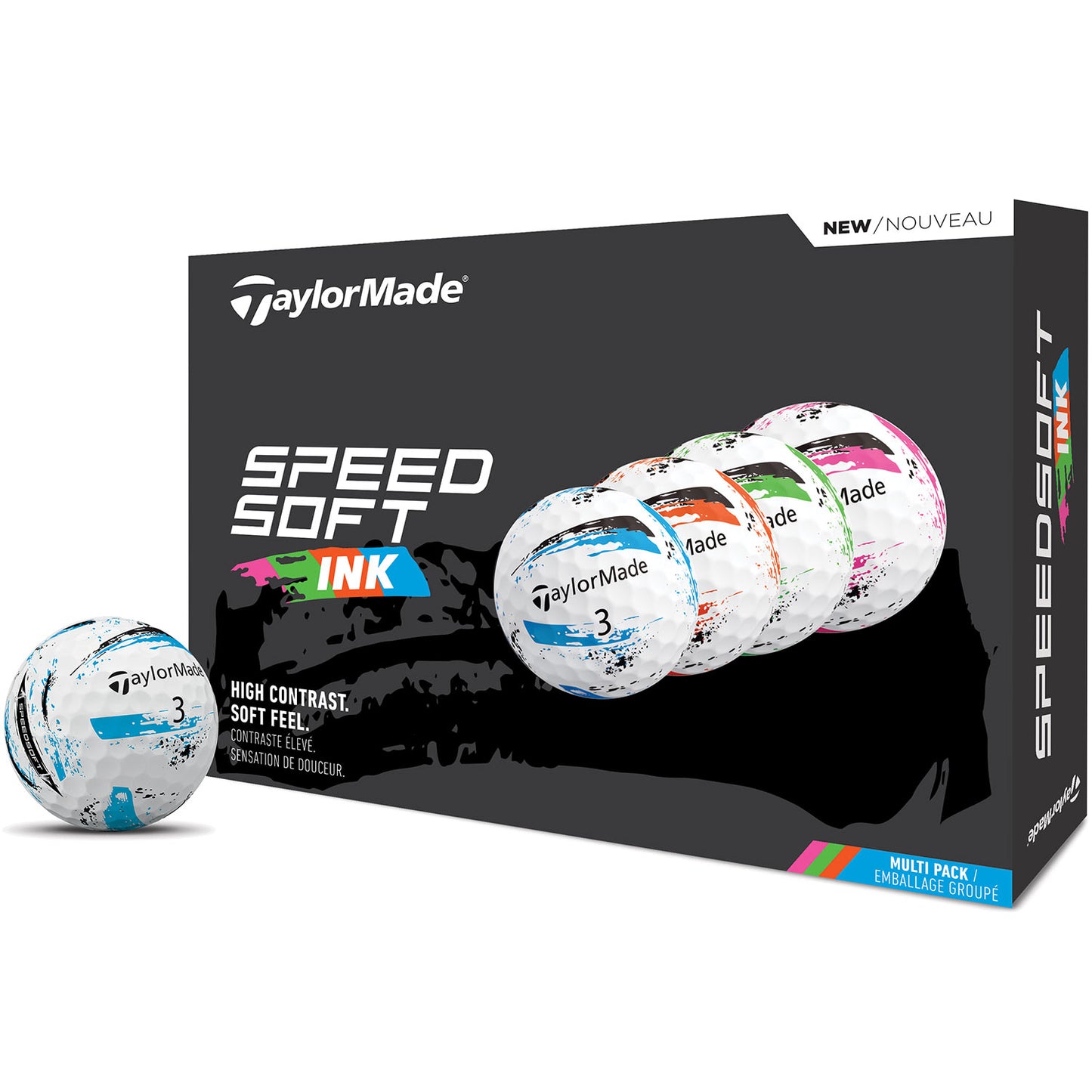 TaylorMade SpeedSoft Ink Multi Color Golf Balls