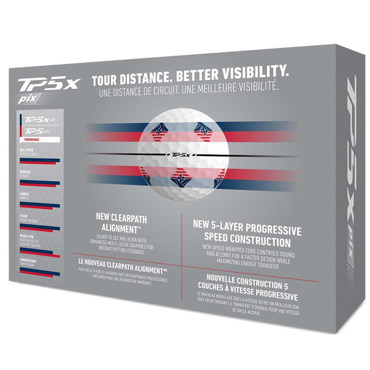 TaylorMade TP5x Pix USA Golf Balls