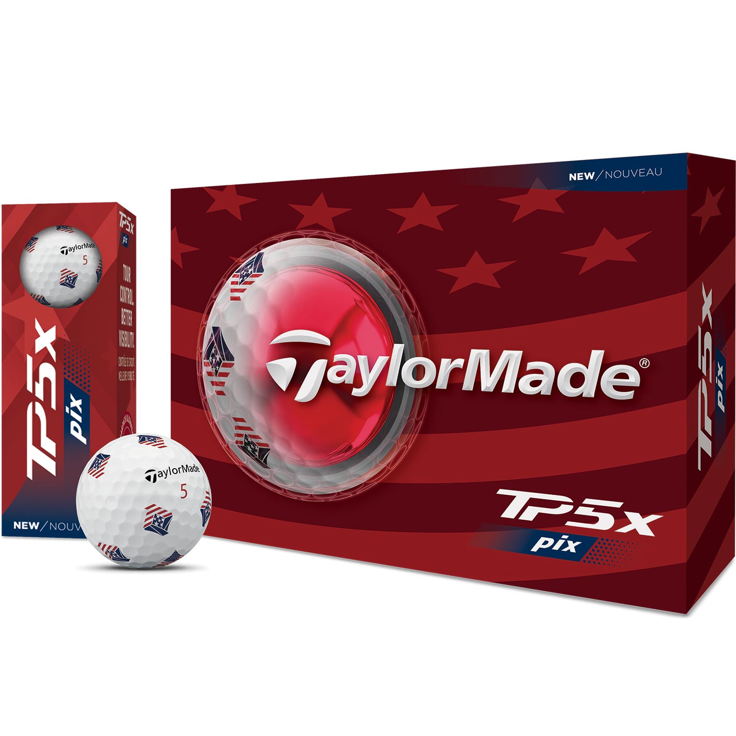 TaylorMade TP5x Pix USA Golf Balls