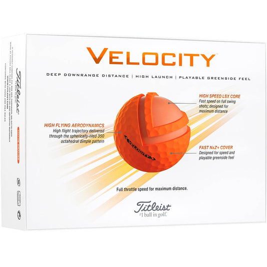 Titleist Velocity Matte Orange Golf Balls