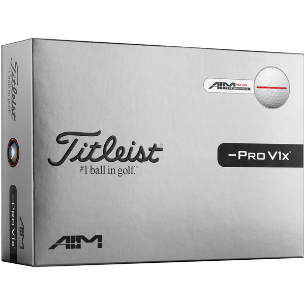 Titleist Pro V1x -Left Dash AIM Performance Red Line Golf Balls